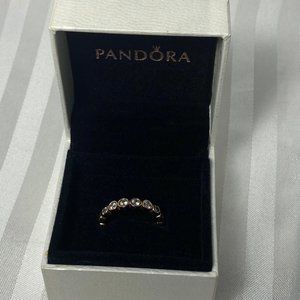 New Pandora Rose Gold Cubic Zirconia Eternity Circle Ring in Box